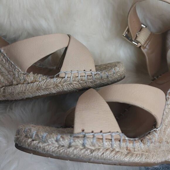 Joie Leather and Jute Platform Espadrille Sandals Size 38.5 (7.5) - Picture 12 of 15